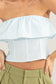Ruffle Strapless Top (Blue)