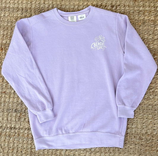 Life Is Better At The Beach Crew Lilac