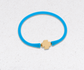 24K Gold Plated Bali Cross Bead Silicone Bracelet